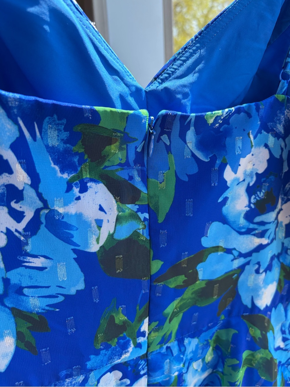 🆕🫐🌿Eliza J Blue Floral Tiered Maxi Dress Size 12 Chiffon Evening Wedding Guest - Picture 8 of 17